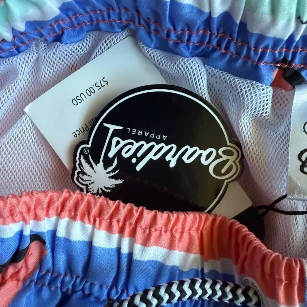 BOARDIES Stylish Blue and Pink Men's Swim Shorts Size M